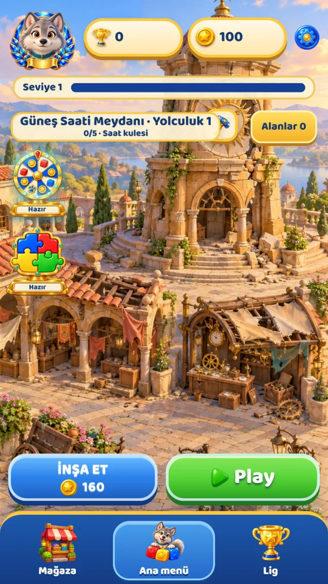 Buffy Block Puzzle güncel ana menüsü